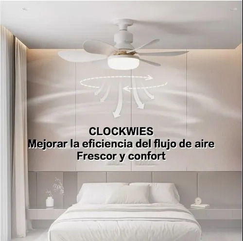 Ventilador De Techo Baiqian® Led E26/27 Instalación Sencilla Fanlight De Una Pieza
