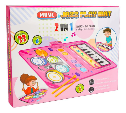 Tapete Alfombra Musical Piano Y Batería Para Niños Multiuso 