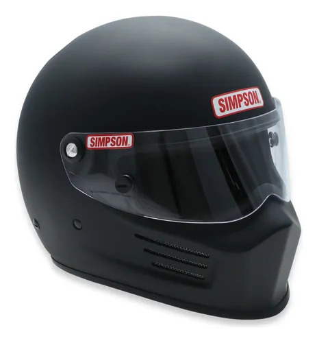 Capacete Preto Fosco Simpson Sa2020 Bandit Racing Helmet