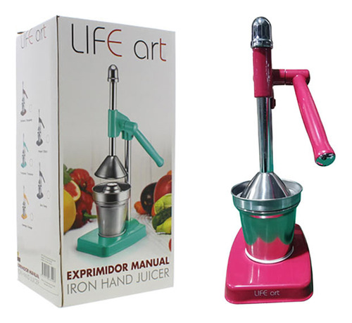 Exprimidor De Jugos Manual Fucsia Life Art