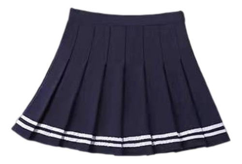 Falda De Tenis Plisada Con Cintura A Rayas Color Harajuku [u