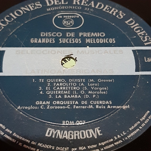Sin Tapa Disco Selecc Latinoamericanas Gran Orq Cuerdas  Cl0