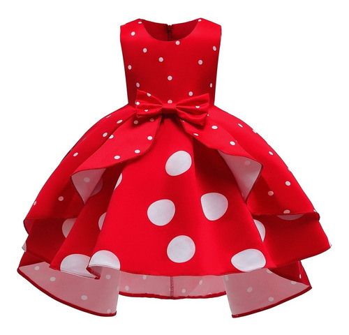 Vestido De Princesa De Lunares Vintage Para Niña Pequeña