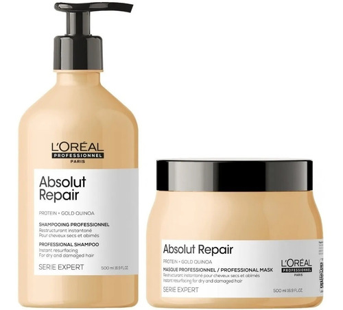 Champú 500ml + Mascarilla 500ml Loreal Absolut Repair Gold