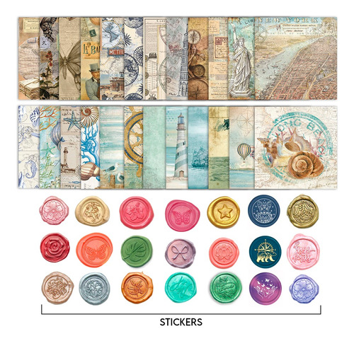 Scrapbook - Mar - Journaling  - Sellos De Cera (stickers)