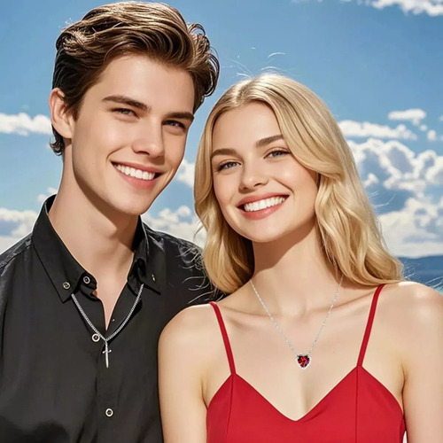 Collar Con Forma De Espada En Forma De Corazón Para Parejas