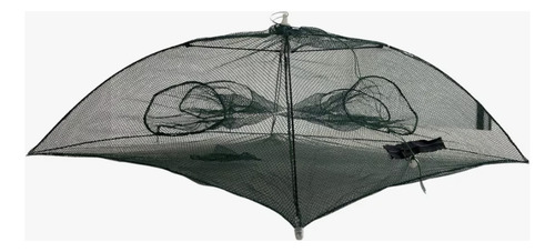 Trampa Para Carnadas - Plegable 6 Bocas Ideal Pesca Mojarra Color Verde Oscuro