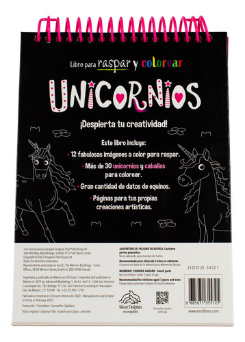 Unicornio. Raspa Y Colorea / Pd., De Silver Dolphin. Editorial Silver Dolphin Infantil, Tapa Dura, Edición 01 En Español, 2023
