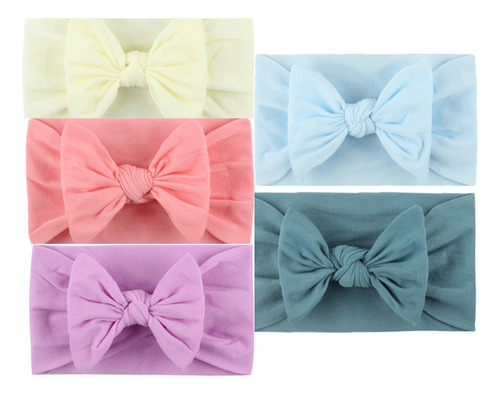 Set Diademas Niñas Bebes Turbante Moño Banda Elástica Moda F
