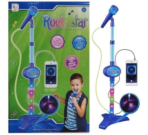 Imagen 1 de 6 de Microfono Infantil Karaoke Luz Y Sonido Mp3 Jlt 8830 8831