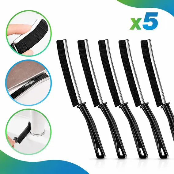 Kit 5 Escovas De Limpeza P/ Cantos Frestas Banheiro Cozinha
