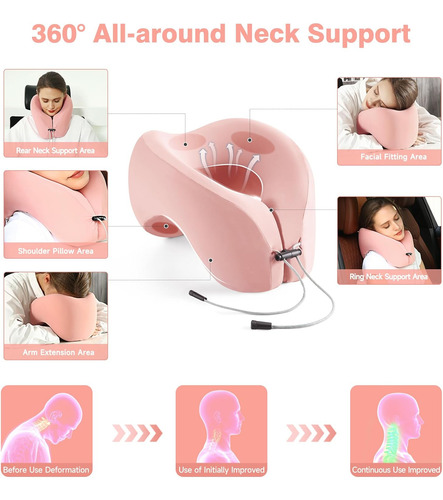 Almohada Para El Cuello De Avión, Almohada De Viaje De Espum