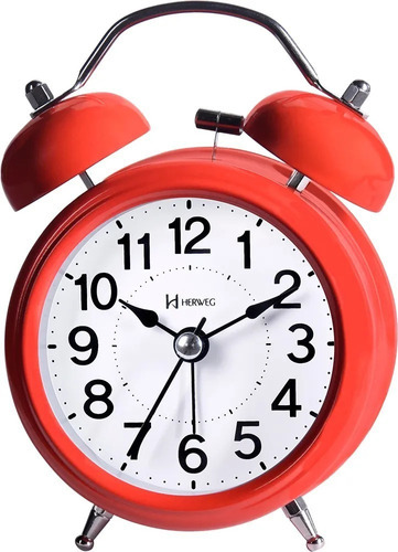 Relógio Despertador Quartz Herweg 2707 Vermelho