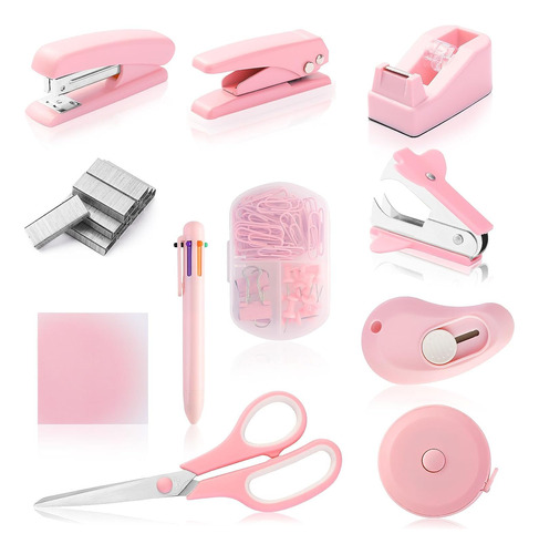 Kit De Accesorios De Escritorio Rosa Lindos Suministros...