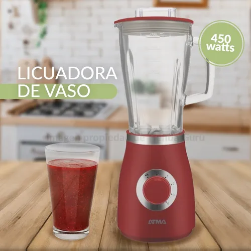 Licuadora De Vaso Atma Con Jarra De Vidrio 500w Li8444rn