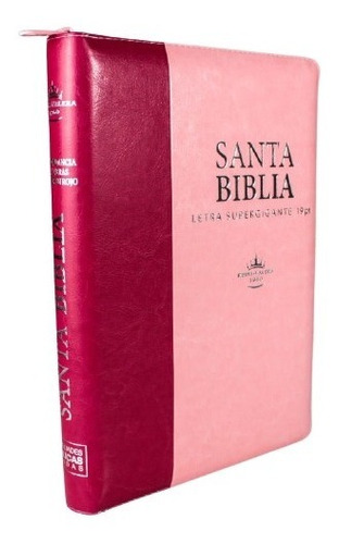 Imagen 1 de 4 de Biblia Reina Valera 1960 Super Gigante 19 Puntos Pjr Rosa