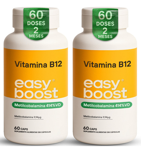 Vitamina B12 Metilcobalamina Easy Boost 120 Caps Kit 2x