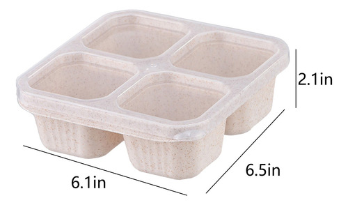 Recipientes Reutilizables Bento Box De 4 Compartimentos Para