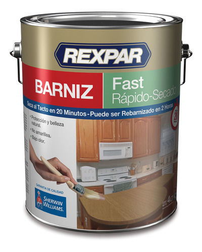 Pinturas Sherwin Williams Rexpar Barniz Fast Satin 1 Lt