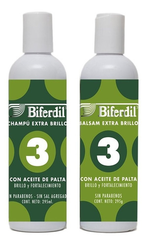 Shampoo + Balsam Biferdil 3 Extra Brillo Con Aceite De Palta