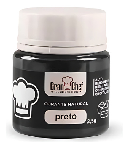 Corante Pó Hidrossóluvel P/ Confeitaria Preto - Granchef