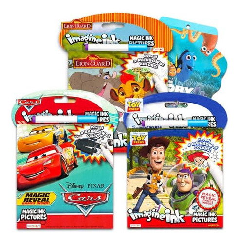 Disney Pixar Magic Ink Libro Para Colorear Super Set - 3 Lib