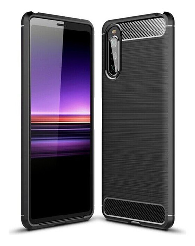 Case Funda Silicona Fibra De Carbono Sony Xperia 10 Ii