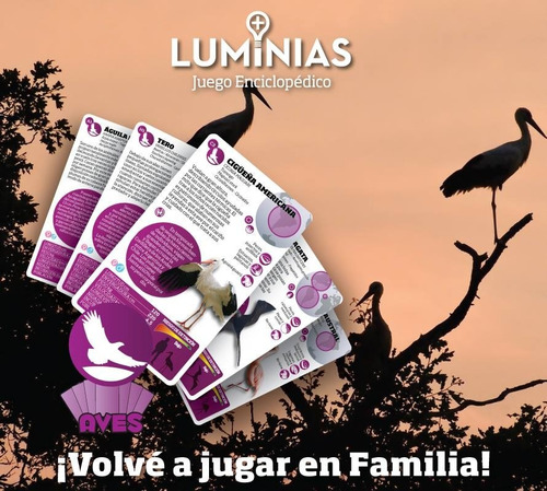 Juego Enciclopédico Luminias 32 Cartas Mundo De Las Aves