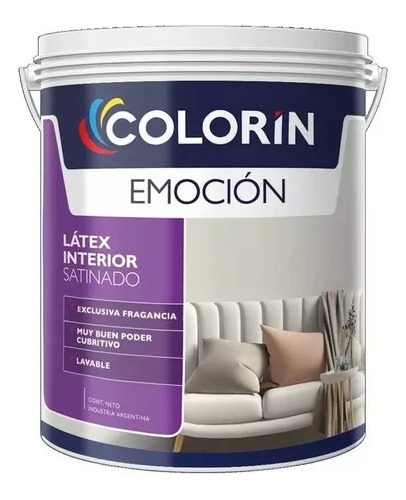 Latex Interior Lavable Satinado Emocion 20l Colorin Yanina