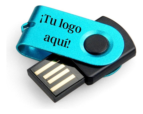 Mini Pendrive Azul Giratorio 32gb - Material Pop