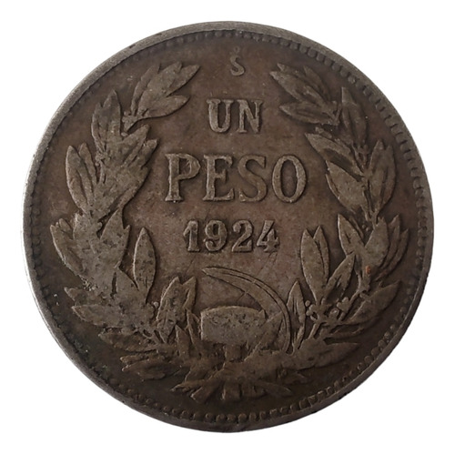 Moneda Chile 1 Peso 1924 Plata 0.5(x1731