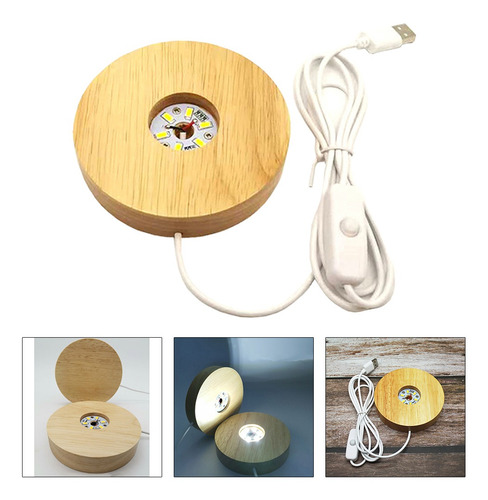 Luces Led Base De Exhibición De Madera Con Soporte De