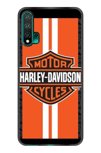 Funda Protector Para Huawei Harley Davidson Logo Naranja  