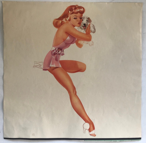 Lamina Calendario Pin Up N° 4 Wa Dama Posando 1940's