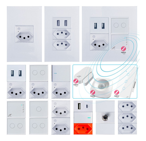 Tomada 20a Modular Usb De Parede Jwcom Bivolt Atualizável
