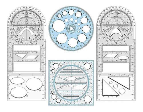 Regla Geométrica Multifuncional De 4 Piezas
