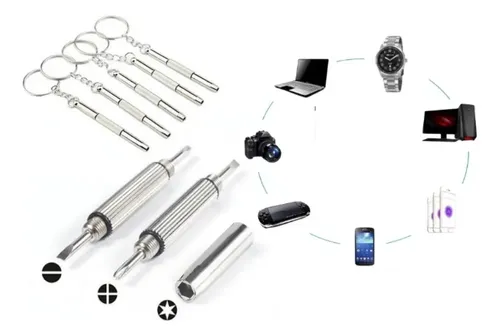 Kit 3 Mini Chave Fenda 3x1 Apertar Parafuso Óculos Relógios