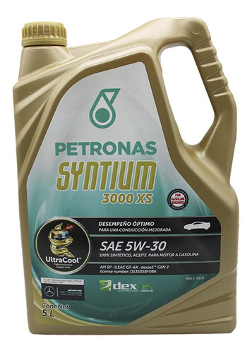 Aceite Petronas Sintetico Syntium 3000 Sae5w30 Gas Y Diesel