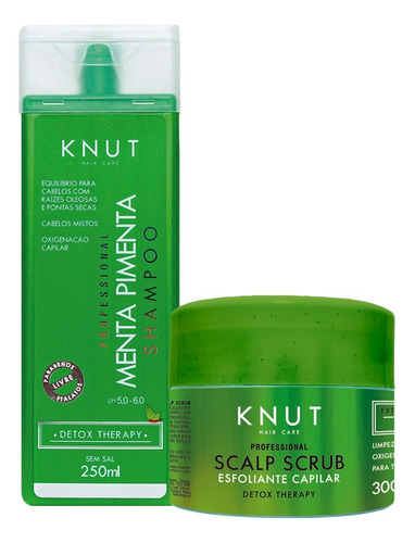  Kit Shampoo Knut Menta Pimenta 250ml + Scalp Scrub 300g