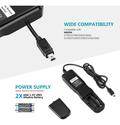 Neewer Disparador Remoto Con Temporizador Digital Para Nikon
