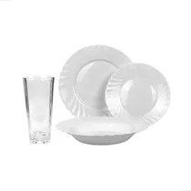 Comprar Jogo De Jantar Domeasy Opaline Com 16 Peças Mesa Posta - Aparelho De Jantar De Vidro Com 04 Pratos De Sopa, 04 Pratos Rasos, 04 Pratos De Sobremesa E 04 Copos