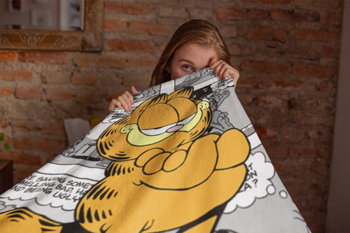 Jogo De Lençol Solteiro 2 Peças Garfield Quadrinhos O Gato