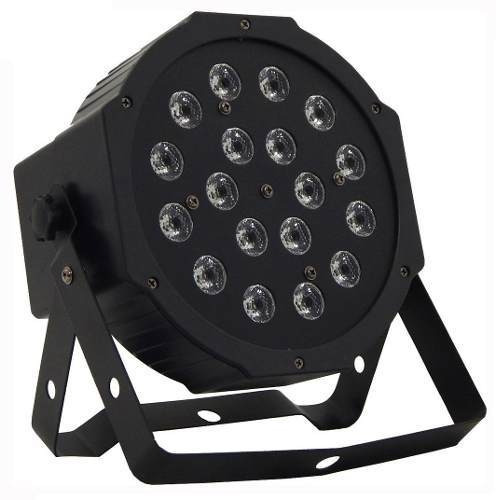 Imagem 2 de 6 de Refletor Led Par 64 Rgb 18 Leds 1w Display Digital Strobo