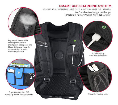 Mochila Swissdigital Design Tsa Business Laptop 15.6 Pulgada