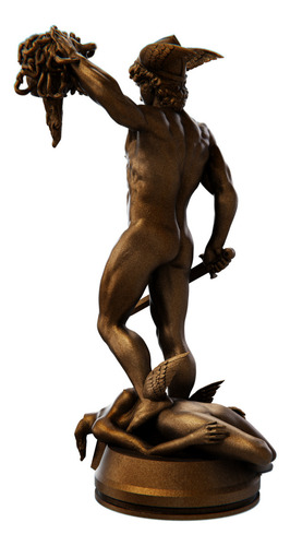 Estátua Perseu Semi Deus Herói Grego - Firenze Cor Cor Cobre Antigo