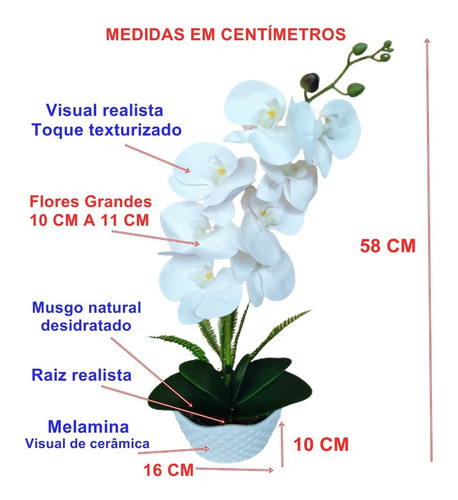 Arranjo Orquídea Artificial Flores Artificiais Decoração | Parcelamento sem  juros