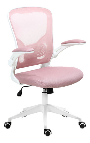 Silla De Escritorio Mundo In Vest Ejecutiva Ergonomica Mesh Color Rosa