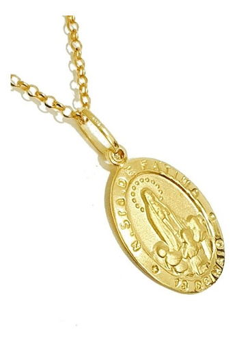 Medalha Nossa Senhora De Fátima Em Ouro 18k (cod15)