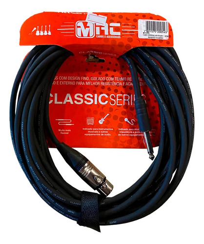 Cabo Profissional Para Microfone 7.62m Xlr/p10 Mac Classic