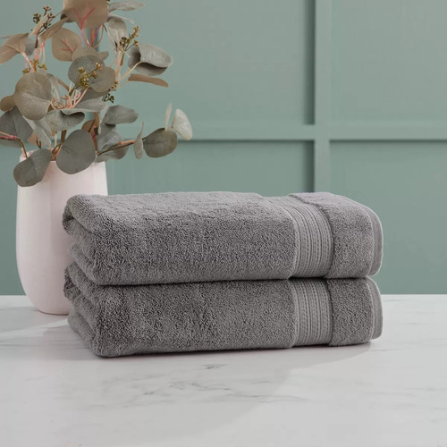 Toalla De Baño Purely Indulgent 100% Algodon 76cm X 147 Cm Gris Oxford Grunmetal Grey